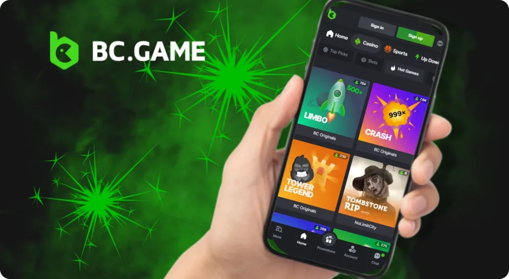 The BC Game app has a number of features.