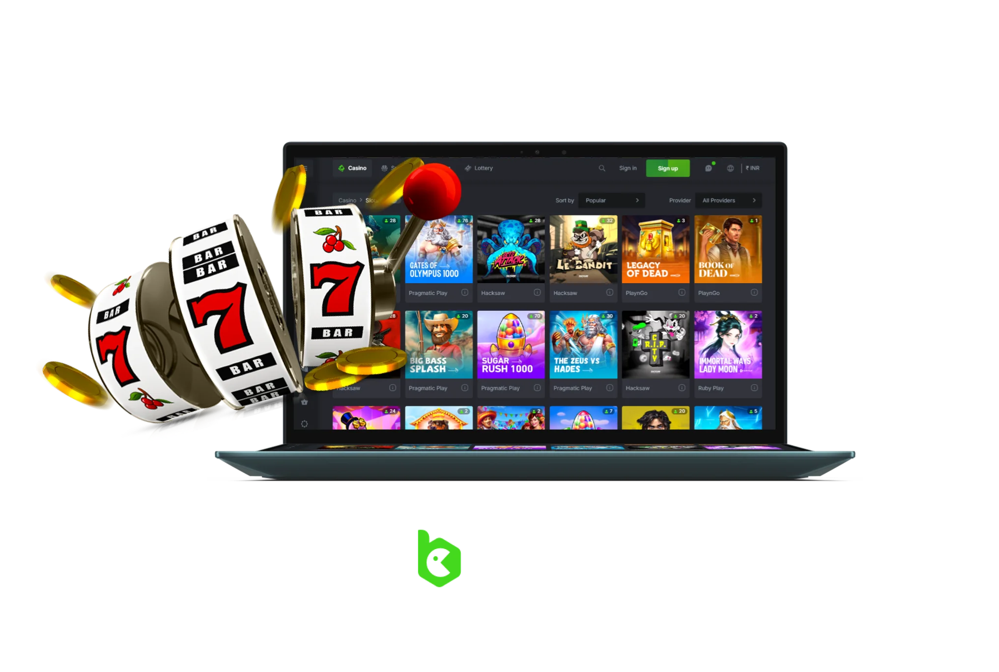 What slot games are available on the BC Game online casino website.